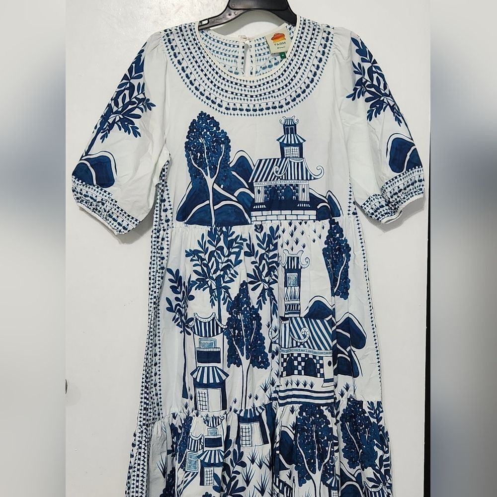 farm Rio Ancient Garden Cotton Midi Dress Size M - Picture 9 of 14